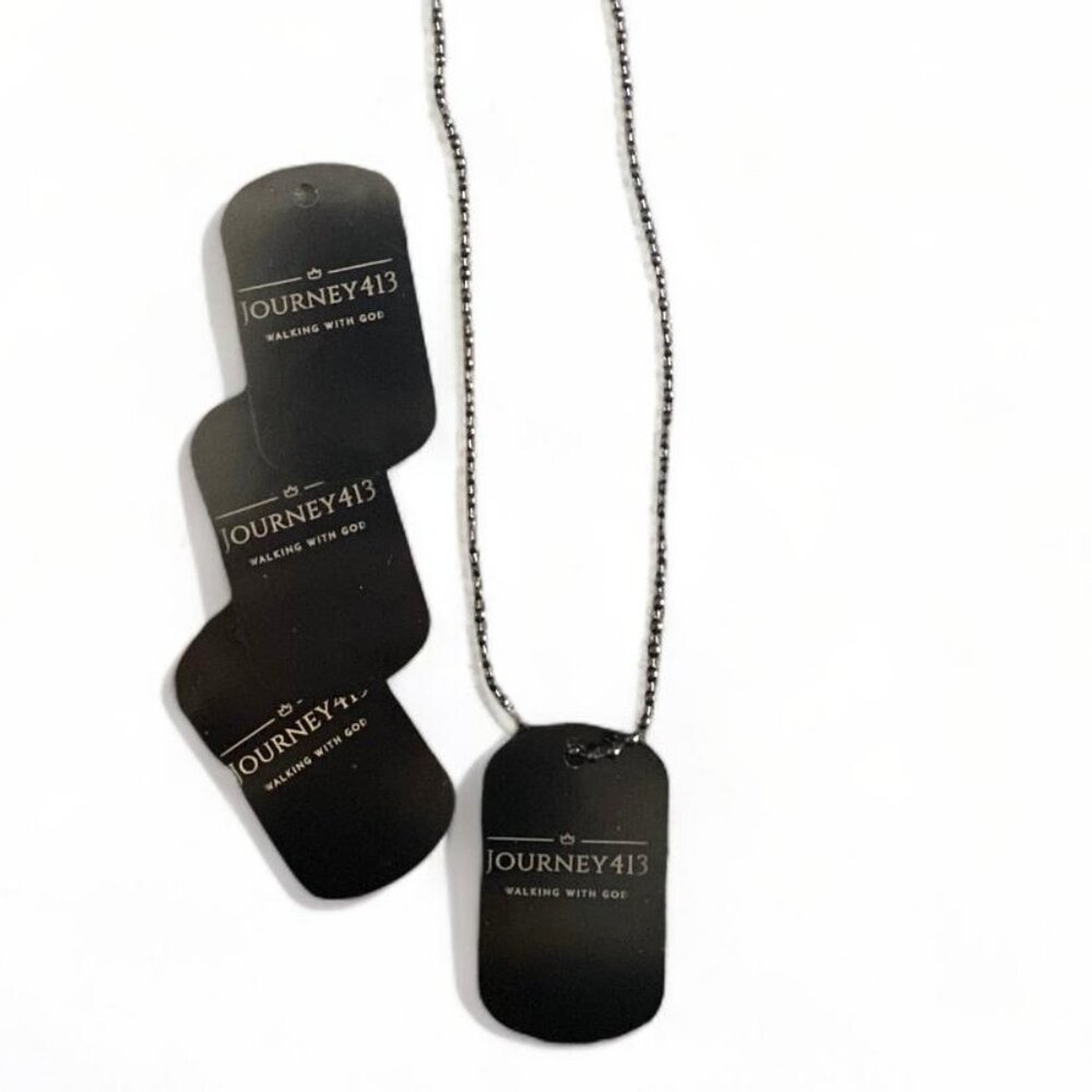 Black Dog Tag Necklace - Picture 8 of 9